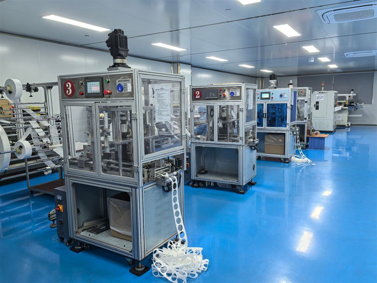 Automated filter assembly machines in the cleanroom production area